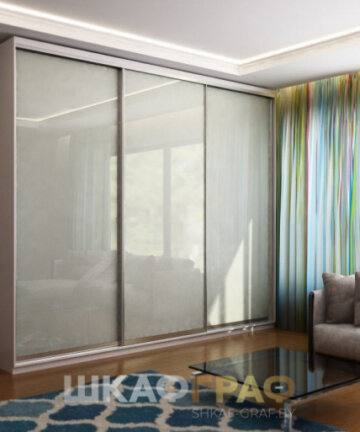 Шкаф-купе в гостиную с лакобелем на дверях №94 5