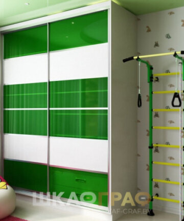 Яркий шкаф купе в детскую на заказ №98 5