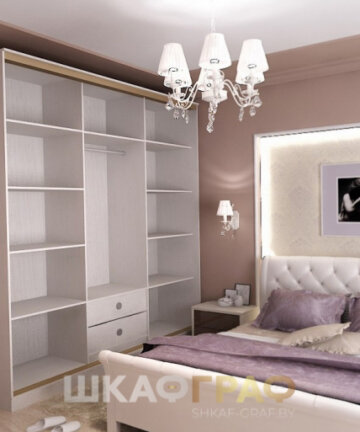 Шкаф-купе в спальню с пескоструйными узорами №73 5