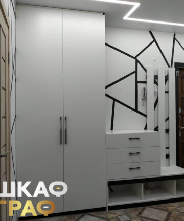 Белый распашной шкаф в прихожую