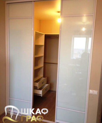 Гардеробная раздвижная белая Graf № 51