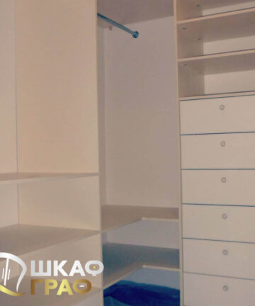 Гардеробная квадратная в белом цвете Graf № 86