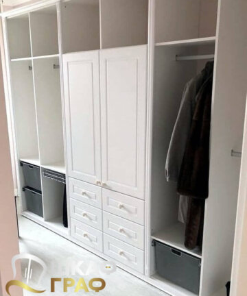 Гардеробная белая в стиле минимализма Graf № 92