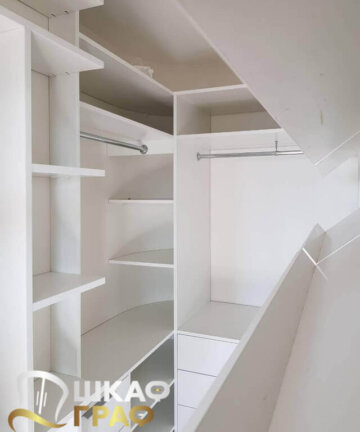 Гардеробная белая в стиле минимализма Graf № 107