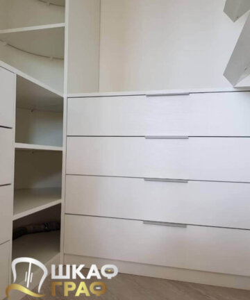 Гардеробная белая в стиле минимализма Graf № 107