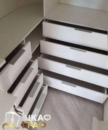 Гардеробная белая в стиле минимализма Graf № 107