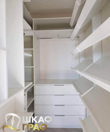 Гардеробная белая в стиле минимализма Graf № 107