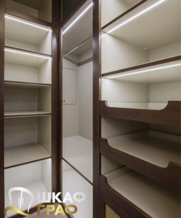 Гардеробная в тёмно-коричневых тонах Graf № 110