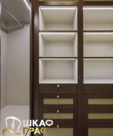 Гардеробная в тёмно-коричневых тонах Graf № 110