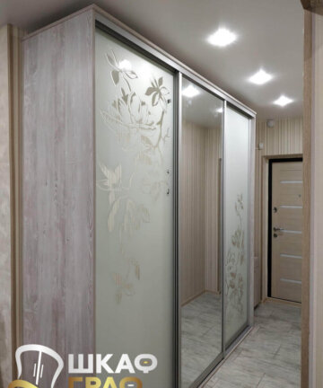 Шкаф-купе в прихожую с узором № M-35