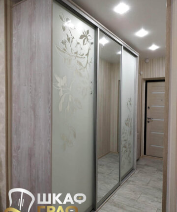 Шкаф-купе в прихожую с узором № M-35