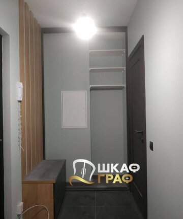 Шкаф-купе угловой в тёмных тонах № M-45