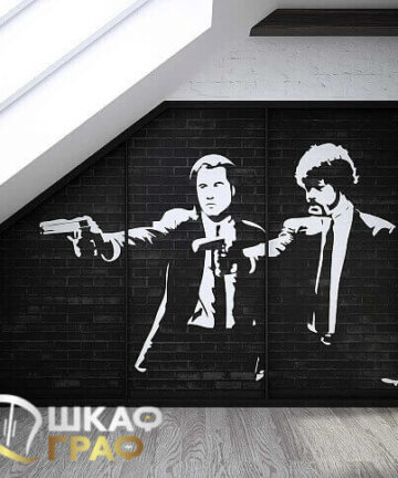 Шкаф-купе с фотопечатью "Криминальное чтиво