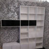 Мебель в гостиную: белая горка с полками с черными элементами №S10 7