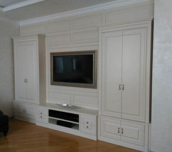 Мебель в гостиную: белая стенка (материал: Egger) №S11 1