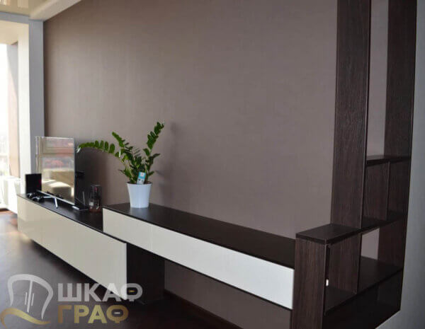 Мебель в гостиную на заказ (цвета: белый, коричневый) №G2 2