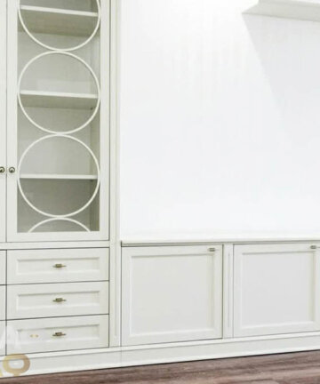 Мебель для интерьера гостиной из ЛДСП и стекла №G4 9