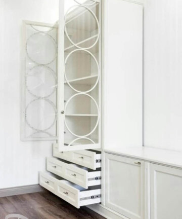 Мебель для интерьера гостиной из ЛДСП и стекла №G4 10