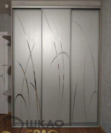 Шкаф-купе с декоративным узором на фасадах №M107 5